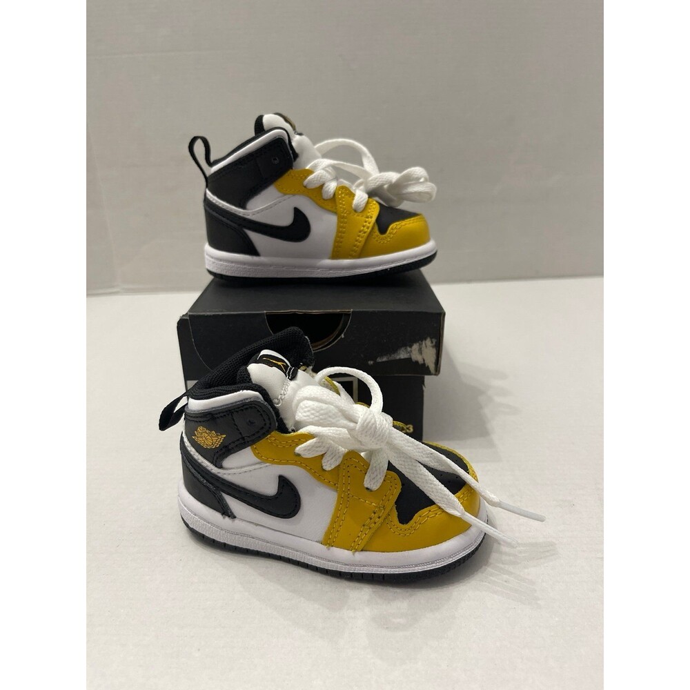 Jordan 1 Mid Yellow Ochre Size 4C New in Box - Picture 1 of 9